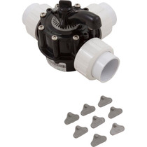 Diverter Valve, 1.5In Unions, 3-Way, Black