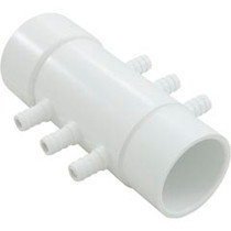 6 Barb Manifold, 1 1/2"S X 1 1/2"Spg, 3/8"Brb