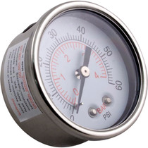 Pressure Gauge, WW Clearwater II,1/4"mpt, 0-60psi,Back Mount