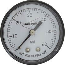Pressure Gauge, 1/4"mpt, 0-60psi, Back Mount, Generic
