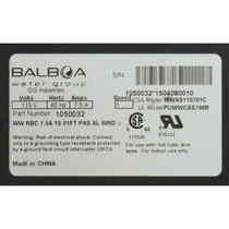 Pump, Bath, Balboa WOW, 115v, 7.5A, OEM