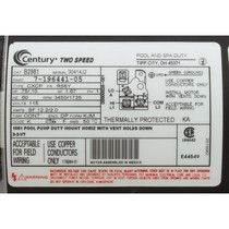 Century 2 Speed Pool and Spa Pump Motor; 0.75/0.1 HP, 56Y, Threaded Shaft, Square Flange