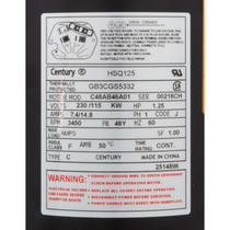 Motor, Century Cent PRO,1.25hp,115/230v,1Spd,SQFL,48Yfr,Thd