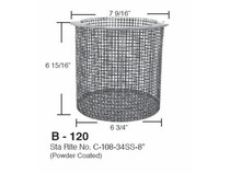 Basket,Pump, Sta-Rite(C108-34SS), Gen, 8" Metal, Powder Coat