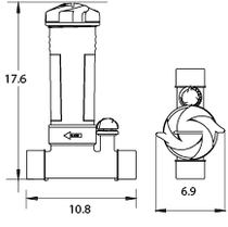 Tablet Feeder, Waterway, In-Line, 2" Slip, White