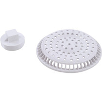 Main Drain, WW Anti Vortex, 8" Rnd, Gun, 2-1/2"s, White