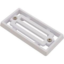 Gutter Drain, Pentair 2" x 4" 3-Bar Frame & Grate, White