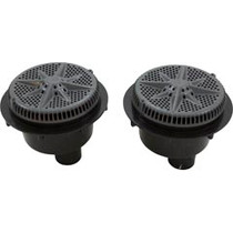 Main Drain,Pent StrGrd,8",72gpm,2-2"Btm Port,ABS,DrGry,qty 2