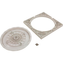 Main Drain Grate, Afras, 12" x 12" Square, w/SS Screws, Wht