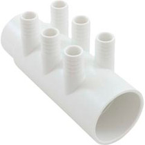 Manifold, 3/4"b, 6 port, Flow Thru, 2"s x 2"spg, w/2 plugs Manifold, 3/4"b, 6 port, Flow Thru, 2"s x 2"spg, w/2 plugs