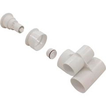 Jet Body Assy, WW Poly Strm Gunite,a1-1/2"s,w2"s,Tee,Wht,Thd