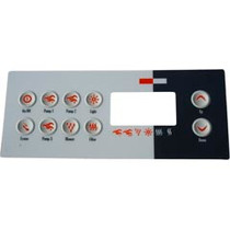 Overlay, Gecko TSC-8, 10 Button, P1, P2, P3, Bl, Lt, Filter Overlay, Gecko TSC-8, 10 Button, P1, P2, P3, Bl, Lt, Filter