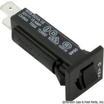 Circuit Breaker, P and B, 15A, Push Thru