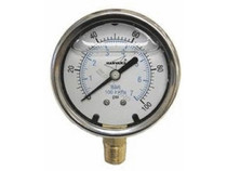 2.5" 0-30"Hg .25" Btm Mount Liq Fill Vac Gauge