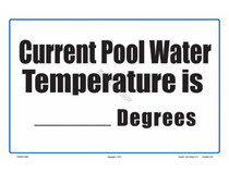 Pool Water Temperature Sign Pool Water Temperature Sign