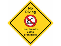 Eng/Sp 155" Outdoor No Diving Sign