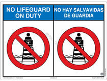 Outdoor Eng/Sp No Lifeguard On Duty Sign