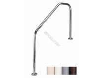 4' White 3-Bend Deck-To-Stair Handrail