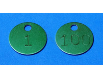 100/Pkg Numbered Aluminum Check Tags