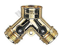 Nelson Hose Adaptor Dual Outlet Metal