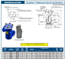 Fiberglass Strainer H&L Guardian 8" X 6"
