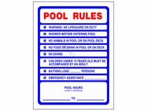 18"X24" Sign Pool Rules 18"X24" Sign Pool Rules
