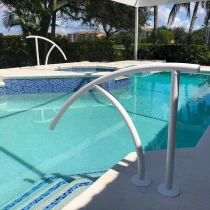 30" White Triton Return-To-Deck Handrail