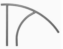 SĀFTRON 44" x 36" Gray Triton Series Return-to-Deck Handrail