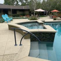 SĀFTRON 44" x 36" Black Triton Series Return-to-Deck Handrail