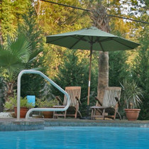 48" White 4-Bend Return-To-Deck Fig-4 Grab Rail