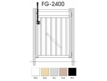 48"X36" White Self Closing Gate Std Latch
