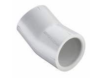 Lasco Fittings,SCH40 22.50 degree Elbow Slip x Slip, Size: 2", Color: White, Material: PVC