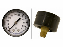 2" 0-60Psi 0.25" Back Mount Steel Pressure Gauge