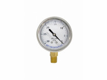 2.5" 0-30"Hg .25" Btm Mount Liquid Filled Vac Gauge