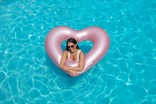 Metallic Pink Heart Ring Float