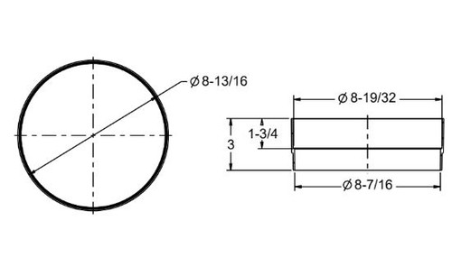 AquaStar Pool Products SEC103 3" Light Gray Skimmer Extension Collar