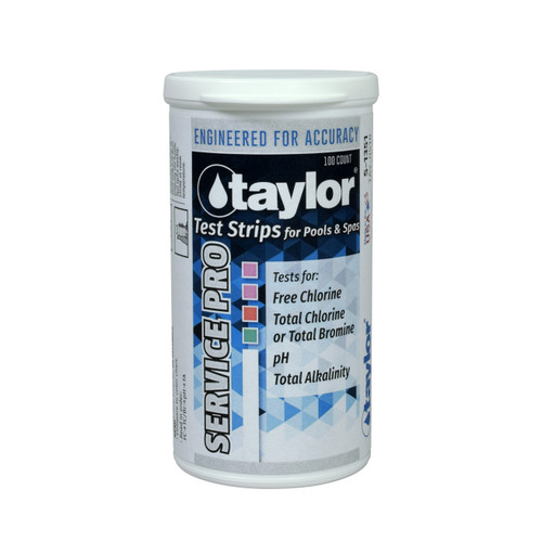 Service Pro Test Strips for Free Chlorine, Total Chlorine/Bromine, pH, Alkalinity (100/jar)