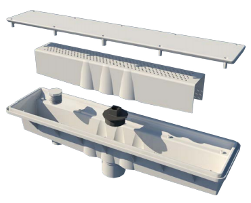 AVSC Single Suction Hydrostatic Relief Channel Drain Standard Top - White #571840 AVSC Single Suction Hydrostatic Relief Channel Drain Standard Top - White #571840