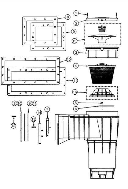 Pentair Skimmer Lid/collar set -White # 516254