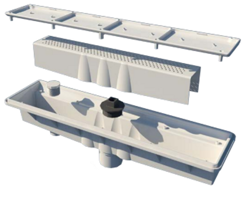 AVSC Single Suction Hydrostatic Relief Channel Drain W/Pebble Top - Gray #571452 AVSC Single Suction Hydrostatic Relief Channel Drain W/Pebble Top - Gray #571452