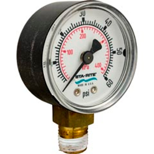 Pressure Gauge, Pentair StaRite,1/4"mpt,0-60psi,Bottom Mount Pressure Gauge, Pentair StaRite,1/4"mpt,0-60psi,Bottom Mount