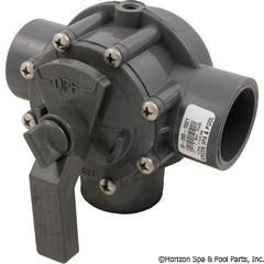 Diverter Valve,Jandy/Zod, 1-1/2"s/2"spg Non-Pos, 3 Port, Gry