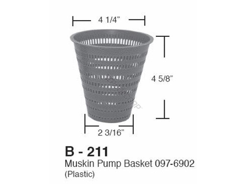 Basket, Pump, Muskin H & L Pot Strainer, B-211, Generic
