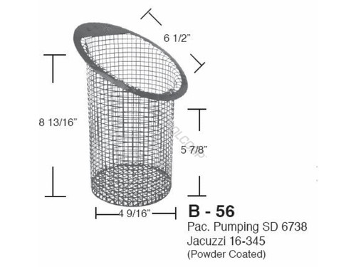 Basket, Pump, Jacuzzi(16-0345-06), Gen, Metal, Powder Coat