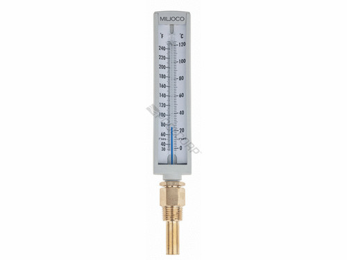 Thermometer, Raypak, Brass, Vertical Display