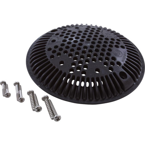 Main Drain Cover, Hayward Anti Vortex, 8"dia Round, Blk Main Drain Cover, Hayward Anti Vortex, 8"dia Round, Blk