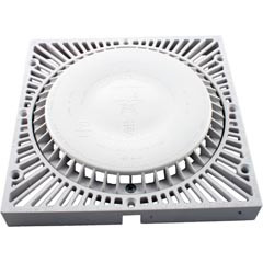 Main Drain Grate, 9" x 9" Square, with Screws, White