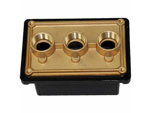 Light J-Box, Pent, (2) 3/4" Ports, (1) 1" Port, Brass Base Light J-Box, Pent, (2) 3/4" Ports, (1) 1" Port, Brass Base