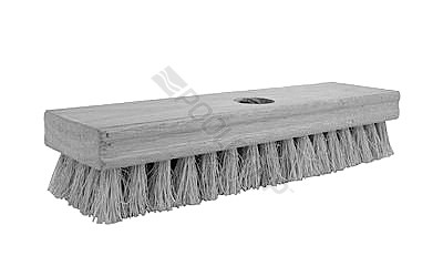10" Blue Bristle Wood Back Deck Brush