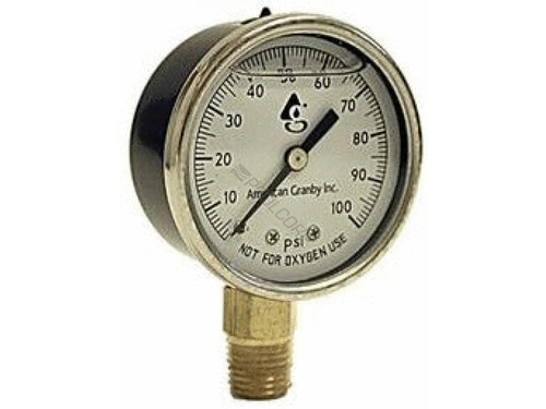 2" 0-60Psi .25" Btm Mt Liq Fill Pressure Gauge 2" 0-60Psi .25" Btm Mt Liq Fill Pressure Gauge
